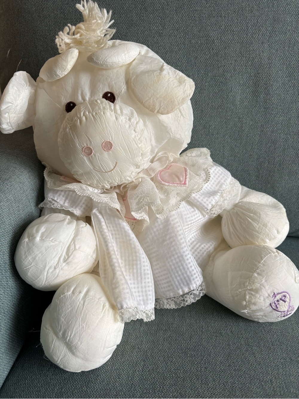 Vintage puffalump white cow
